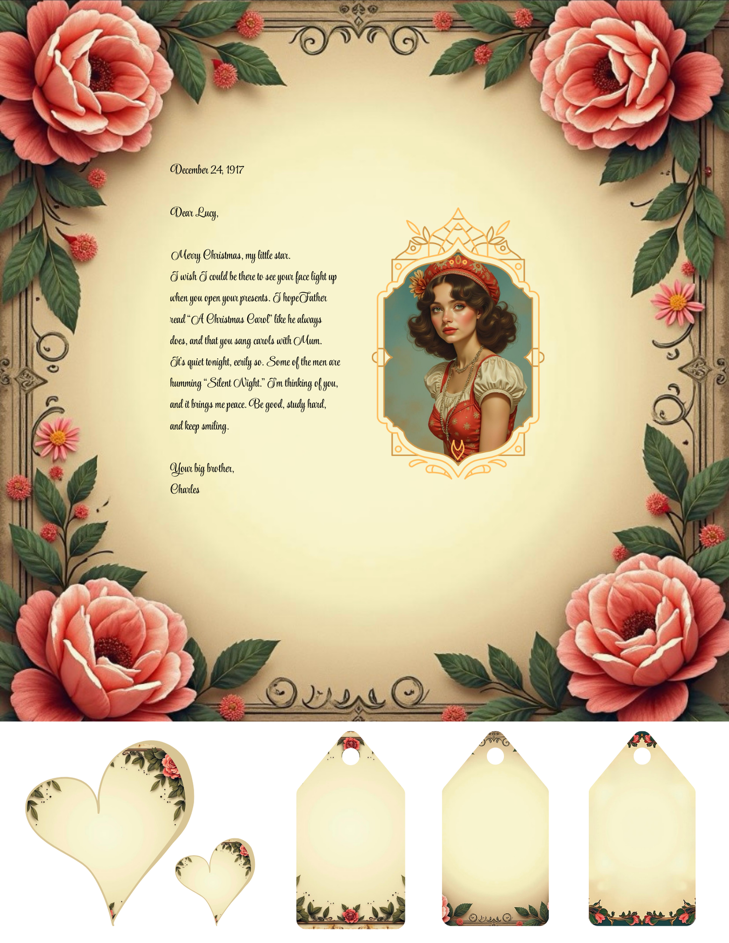 Love Letters War & Peace Junk Journal Template Pack 25 Pages