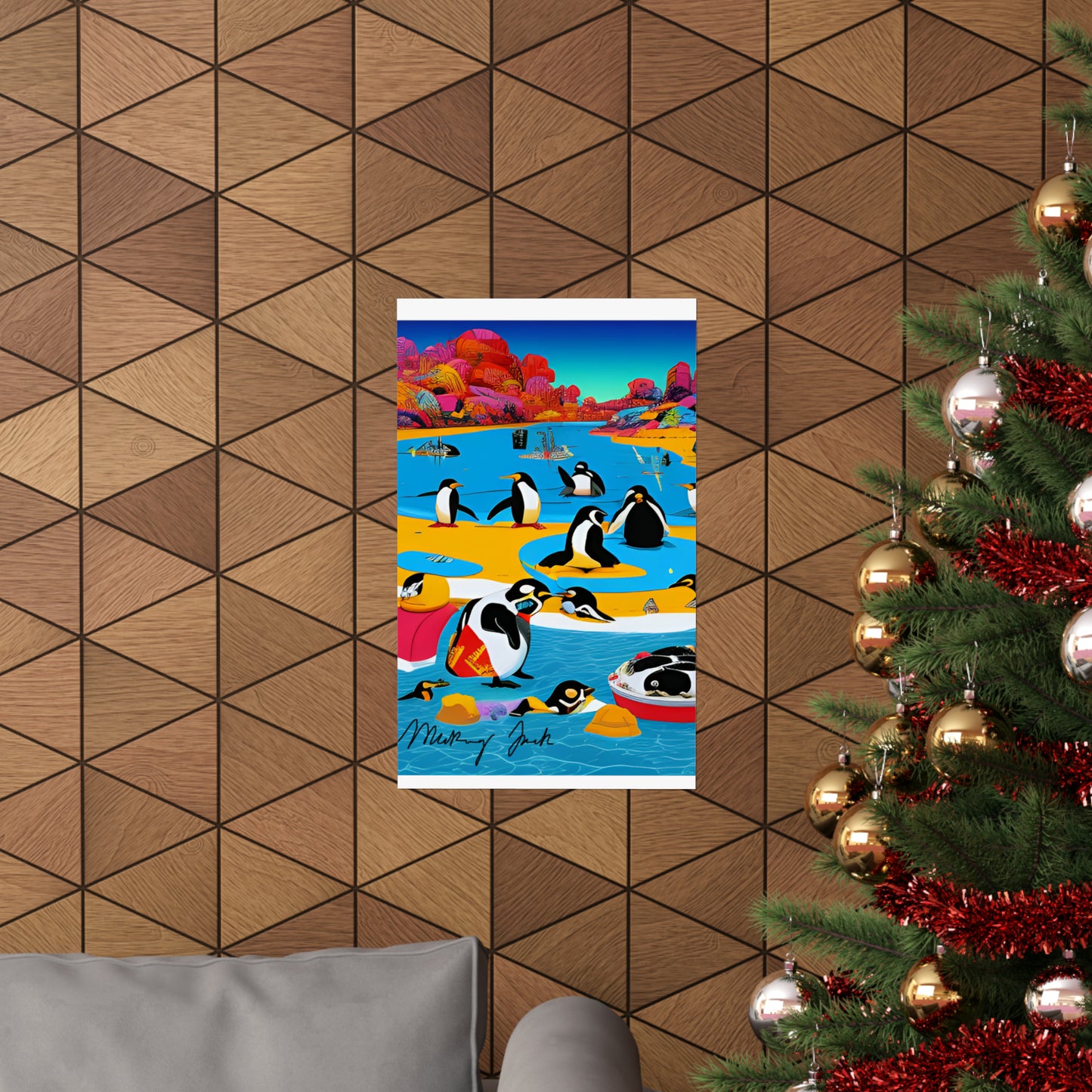 Penguin City Matte Vertical Posters