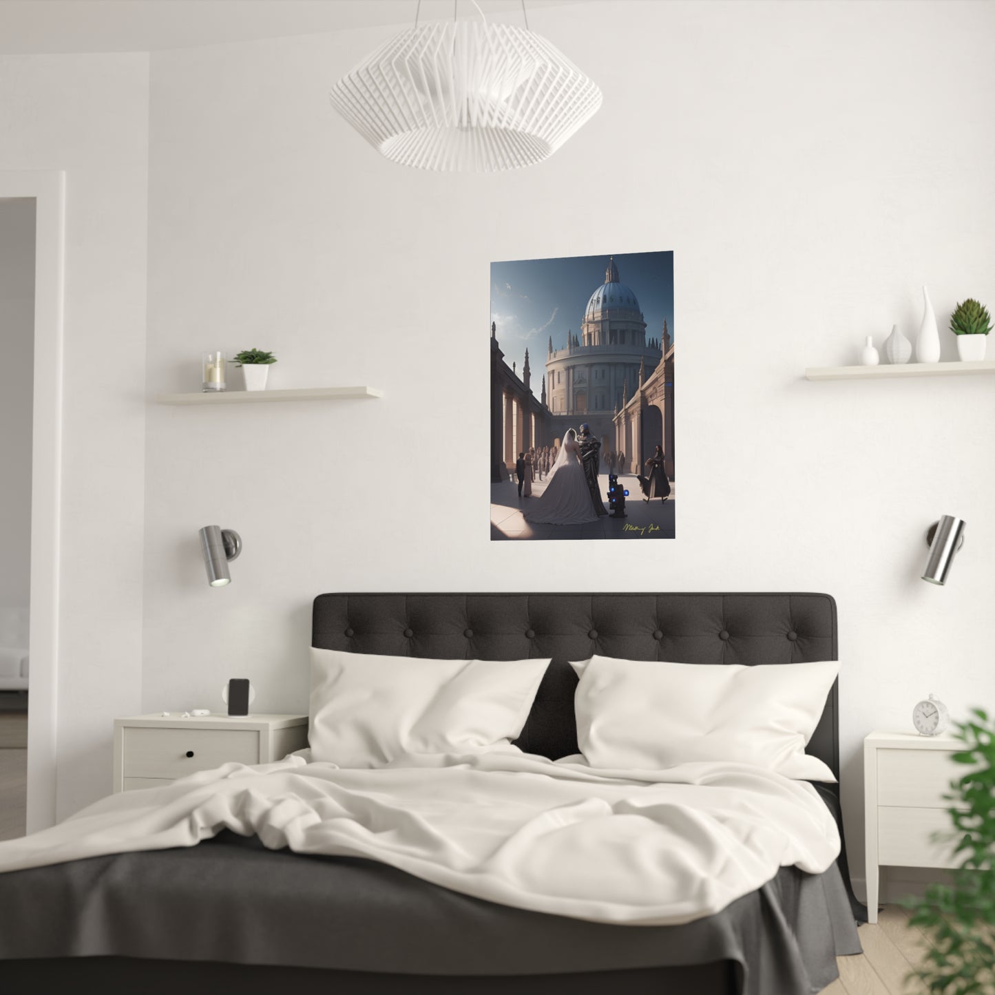 Cathedral Wedding Futuristic Satin Poster (210gsm)