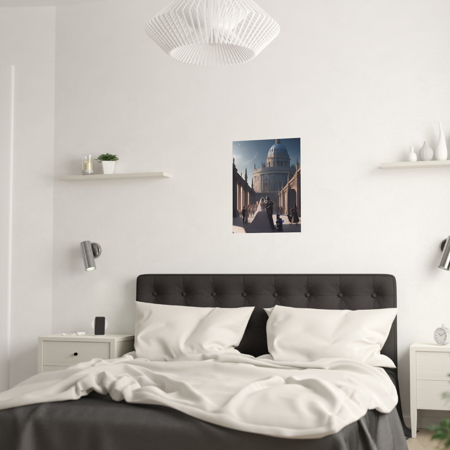Cathedral Wedding Futuristic Satin Poster (210gsm)