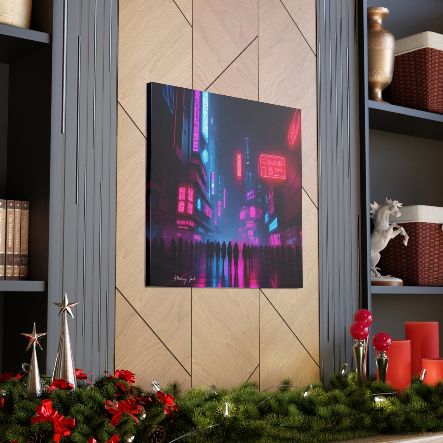 Shopping High Street Sales Futuristic Canvas Gallery Wraps