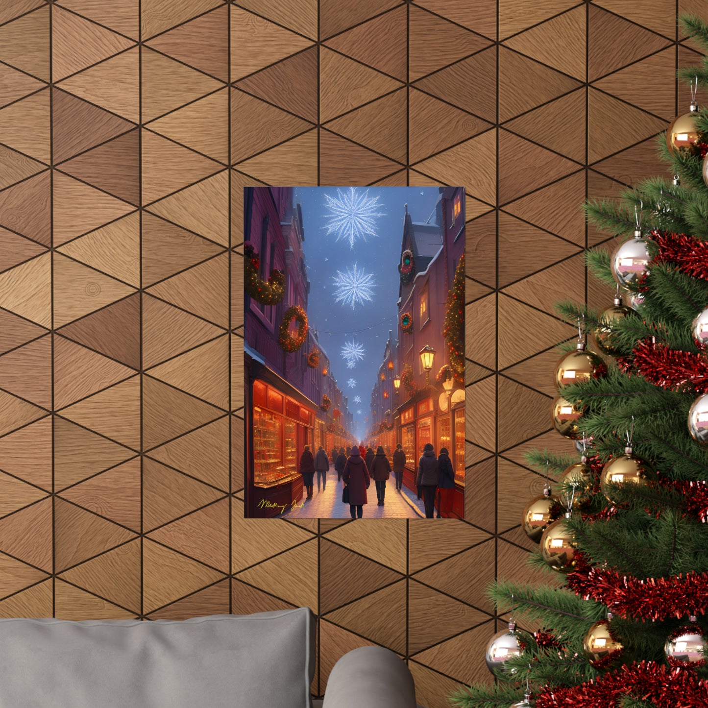 Christmas Shoppers Matte Vertical Posters