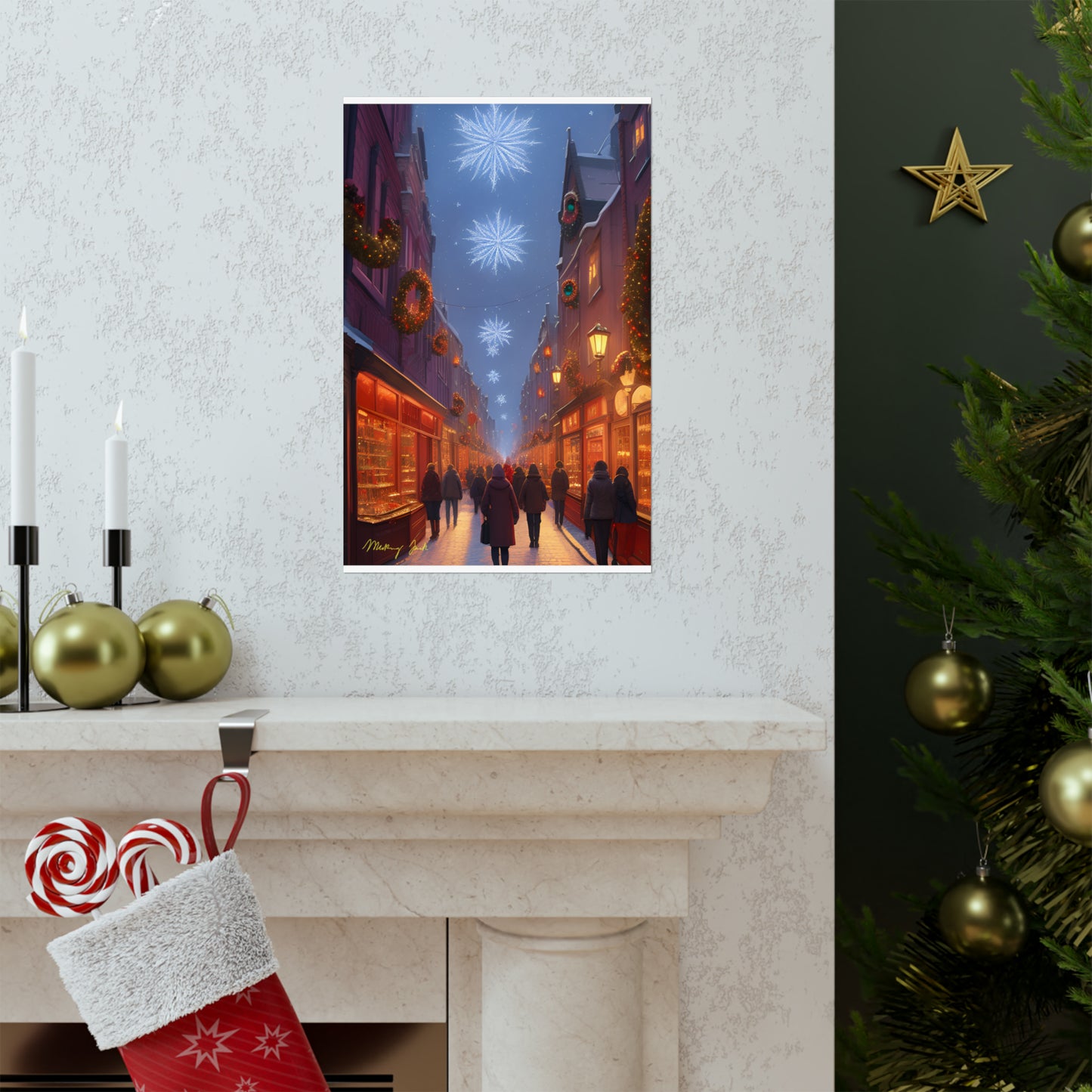 Christmas Shoppers Matte Vertical Posters