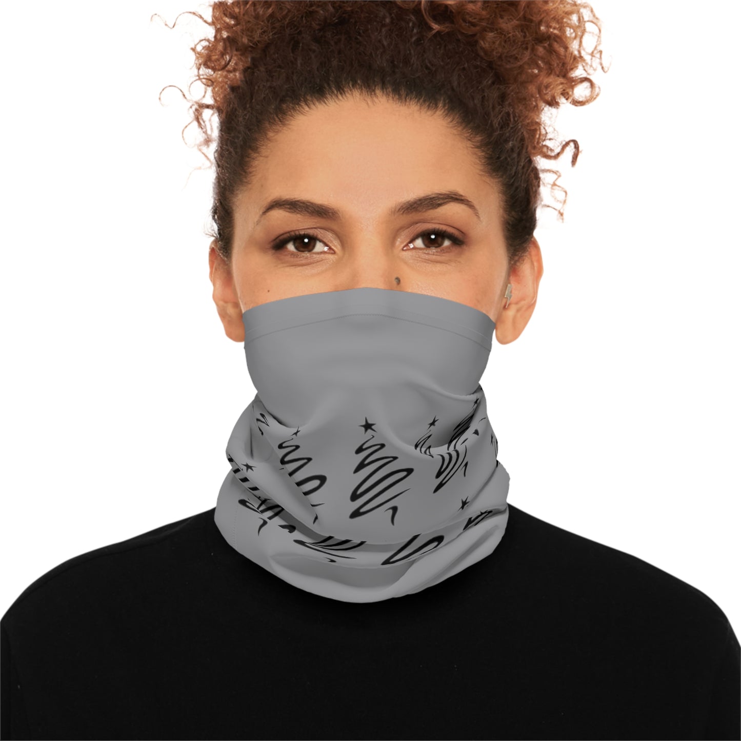 Christmas Tree Grey Midweight Neck Gaiter