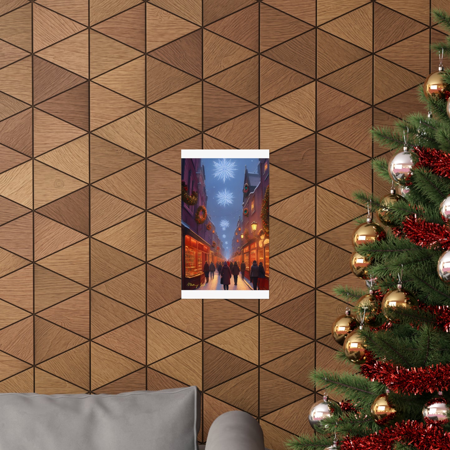 Christmas Shoppers Matte Vertical Posters
