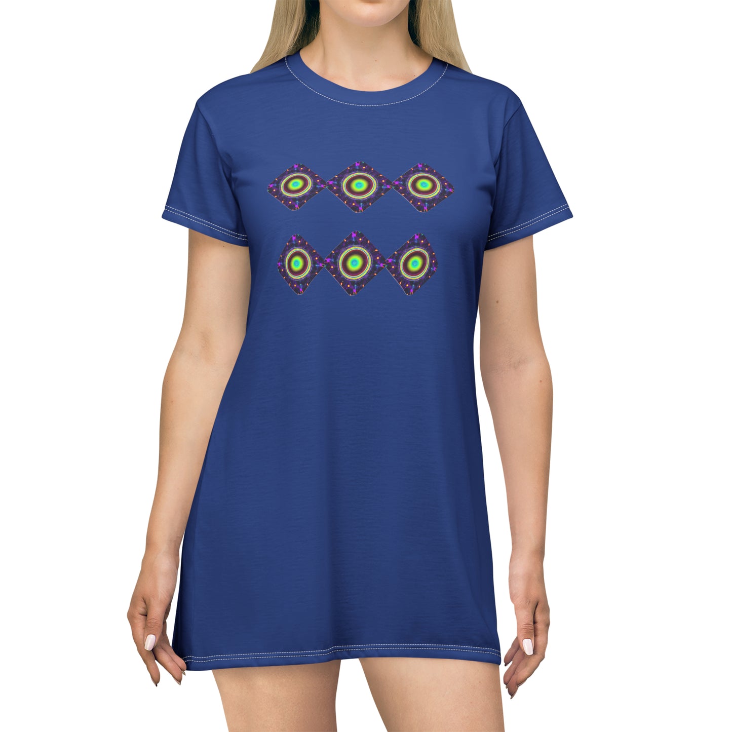 Galaxy T-Shirt Dress (AOP) dark blue