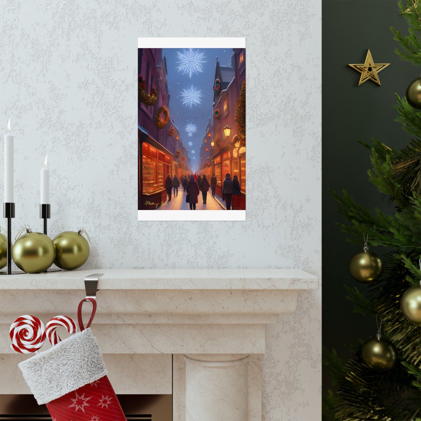 Christmas Shoppers Matte Vertical Posters