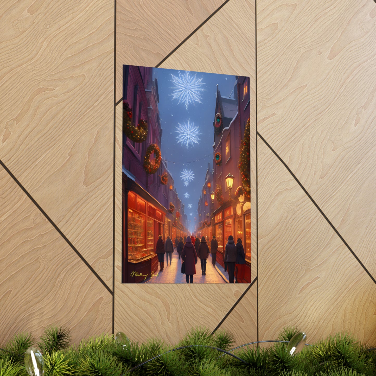Christmas Shoppers Matte Vertical Posters