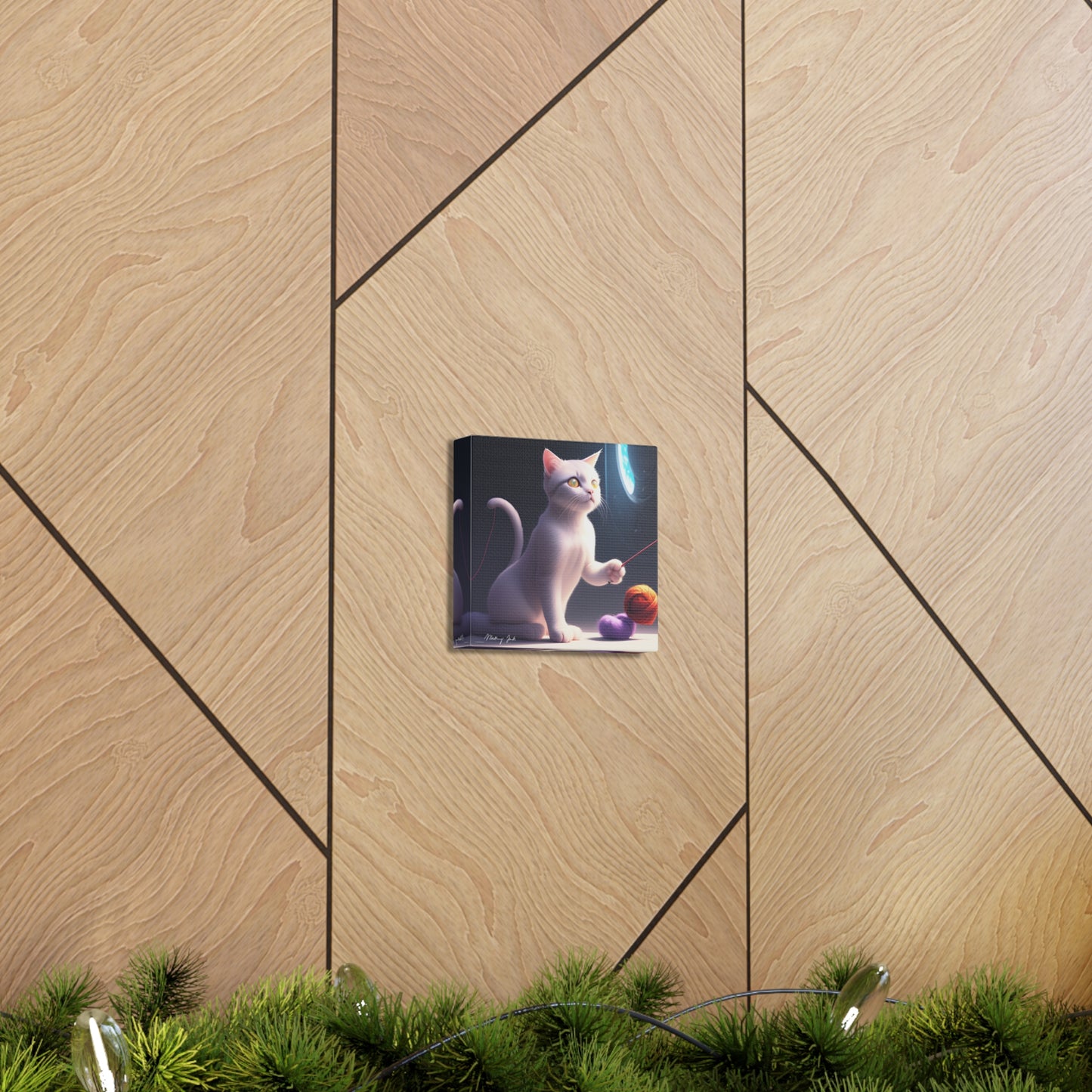Playful Kitten and Wool Canvas Gallery Wraps