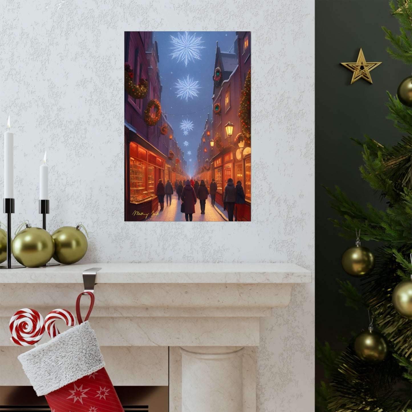 Christmas Shoppers Matte Vertical Posters