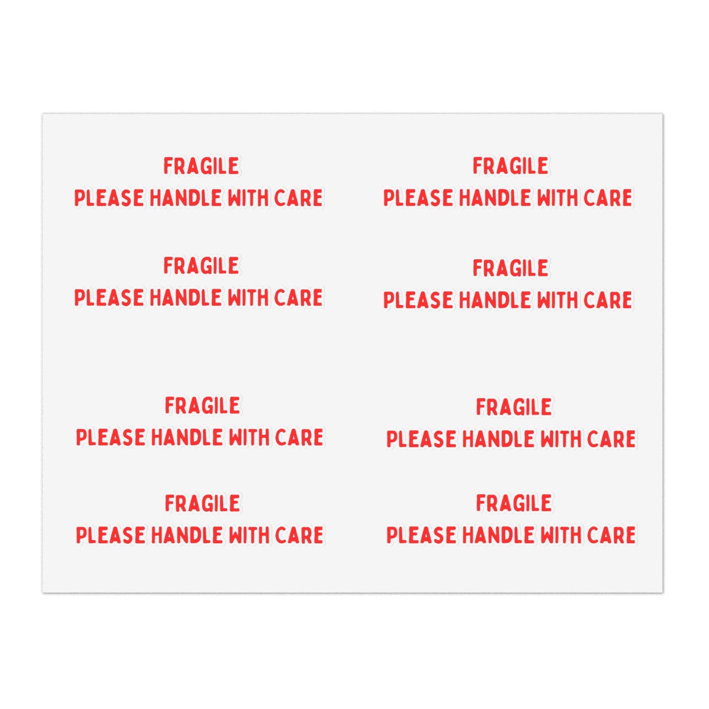 Fragile Sticker Sheets (8 stickers per 11x8.5 sheet)