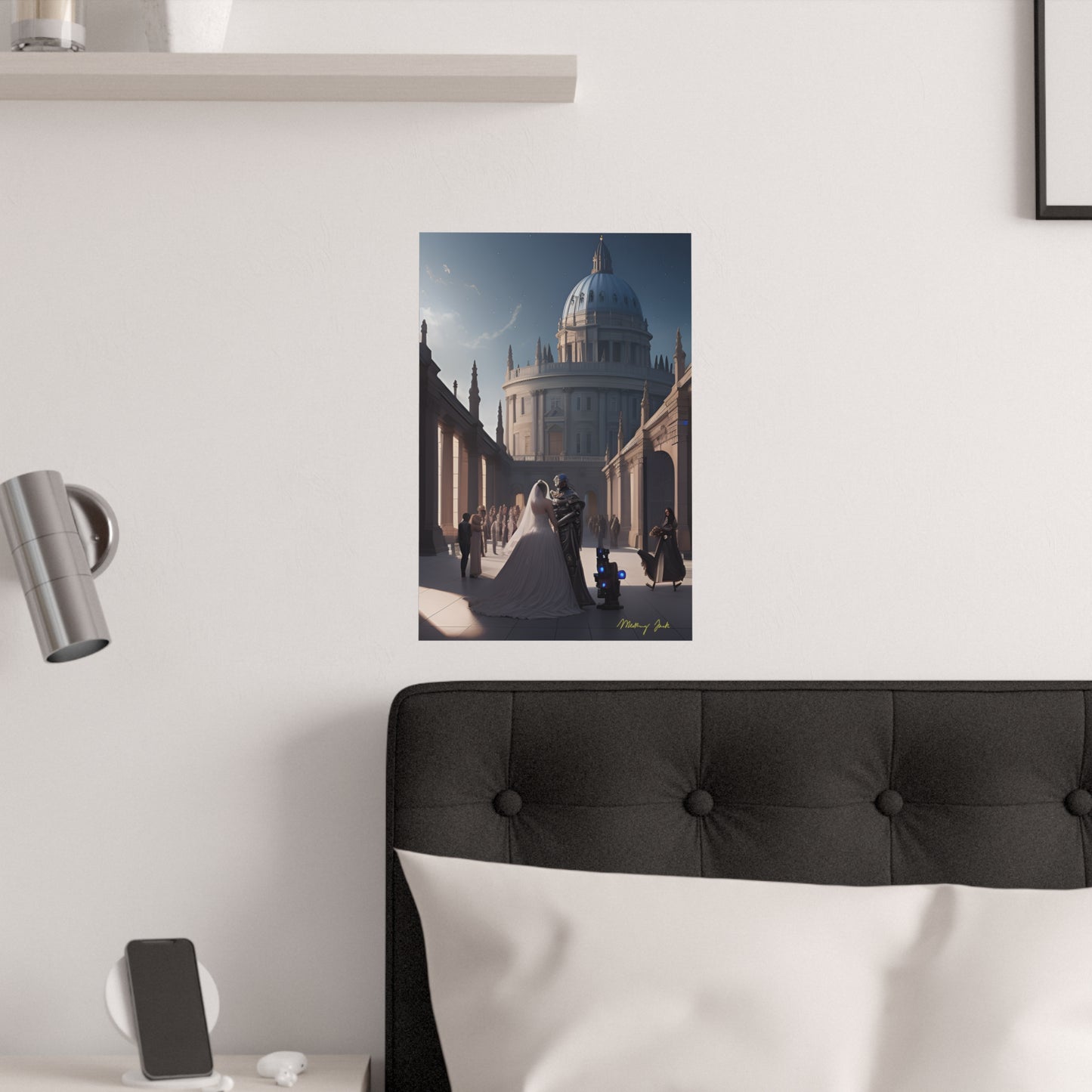 Cathedral Wedding Futuristic Satin Poster (210gsm)