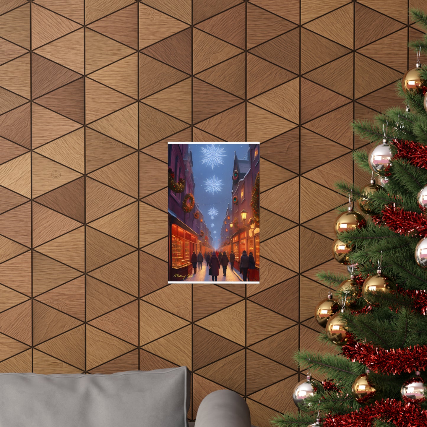 Christmas Shoppers Matte Vertical Posters