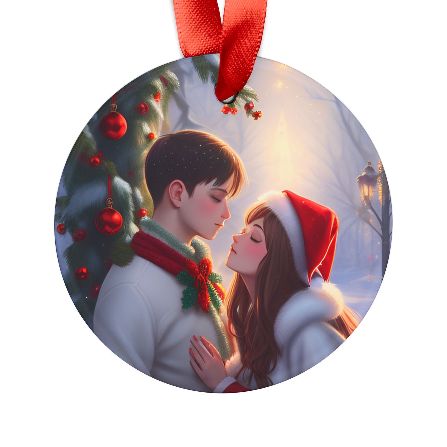 Christmas Love Acrylic Ornament with Ribbon
