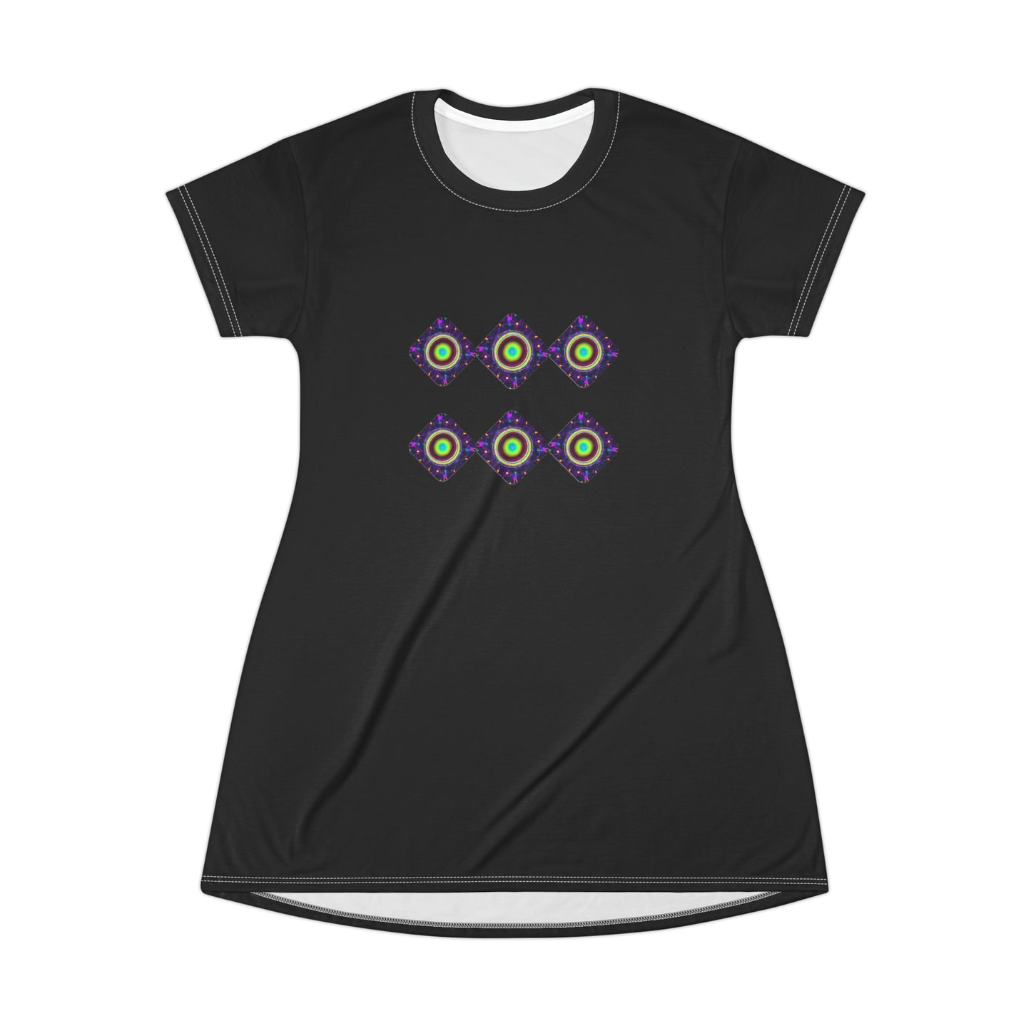Galaxy T-Shirt Dress (AOP) black