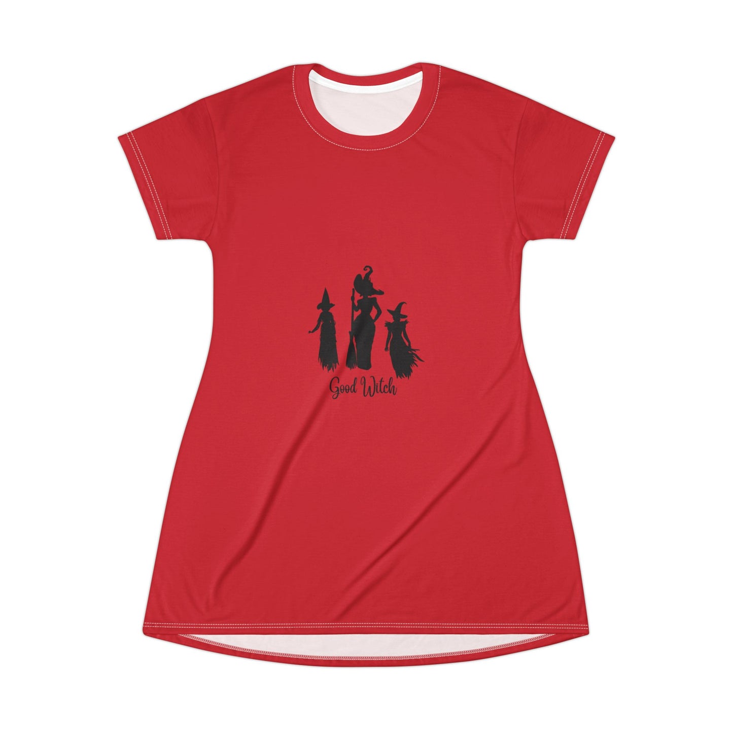 Good Witch T-Shirt Dress (AOP) red