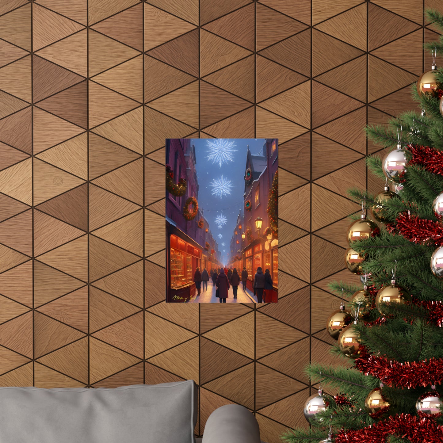 Christmas Shoppers Matte Vertical Posters