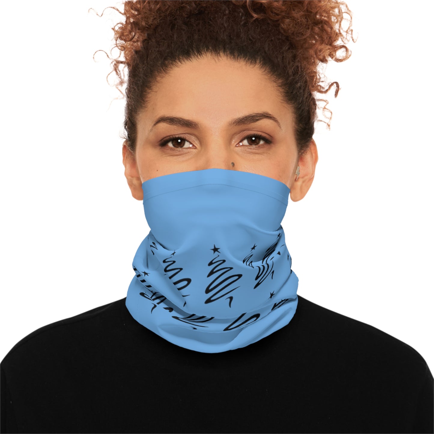 Christmas Tree Light Blue Midweight Neck Gaiter
