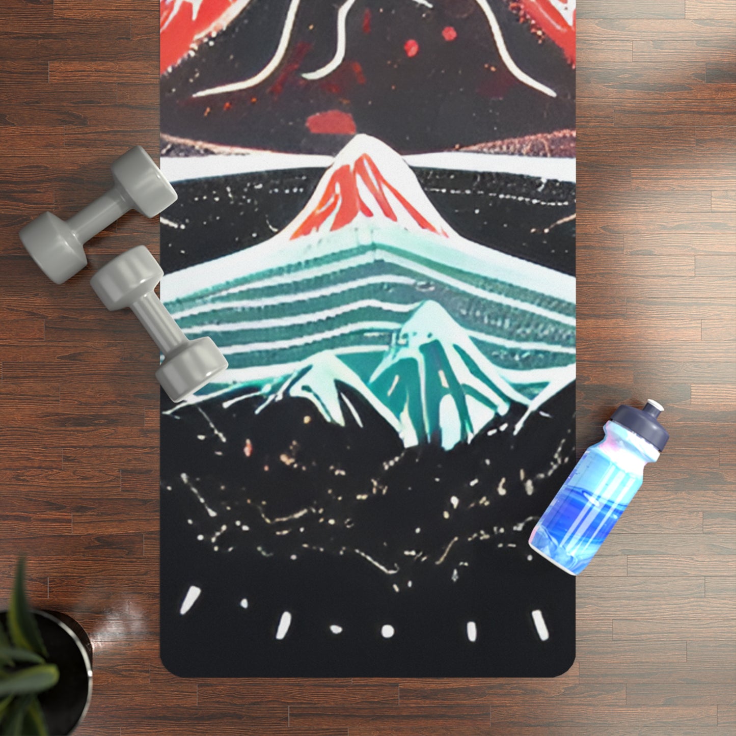 Mountain Peaks Rubber Yoga Mat