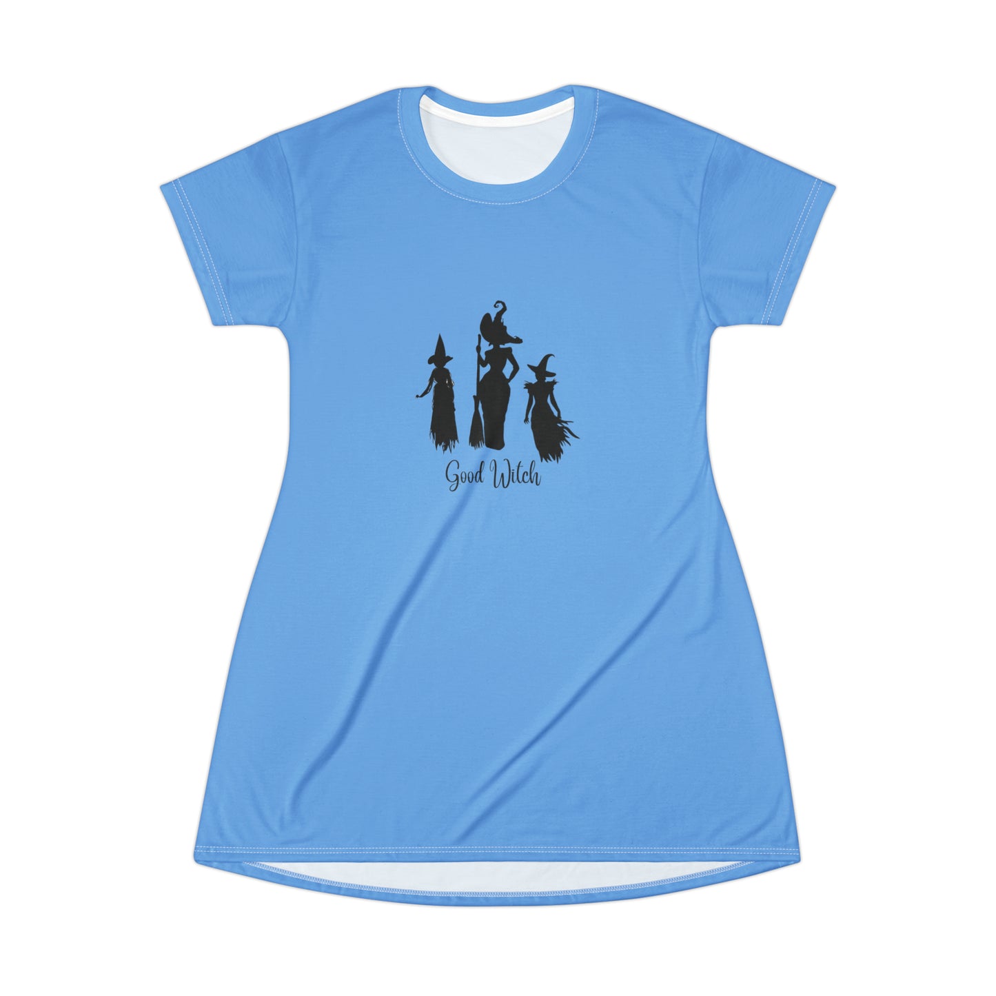 Good Witch T-Shirt Dress (AOP) light blue