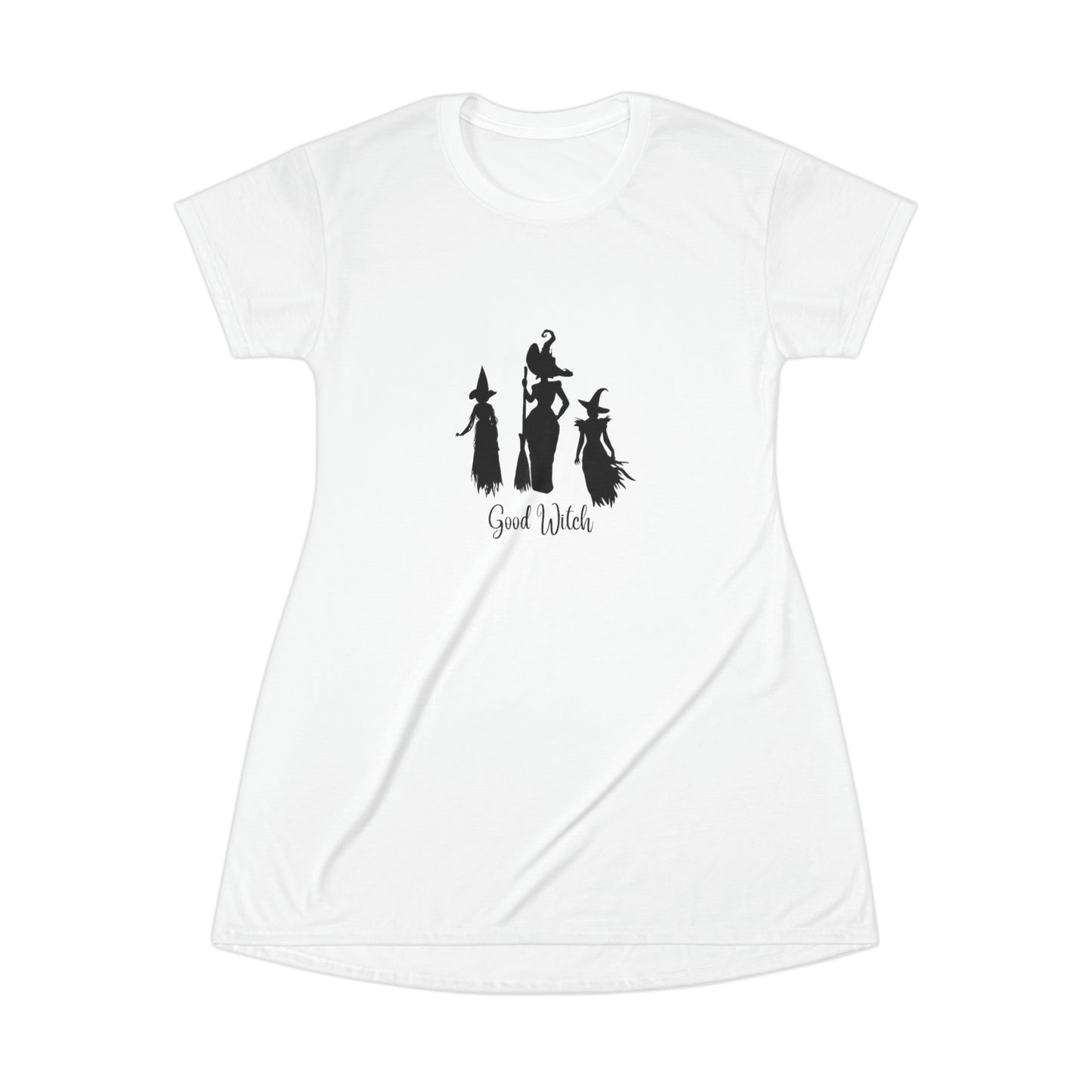 Good Witch T-Shirt Dress (AOP) white