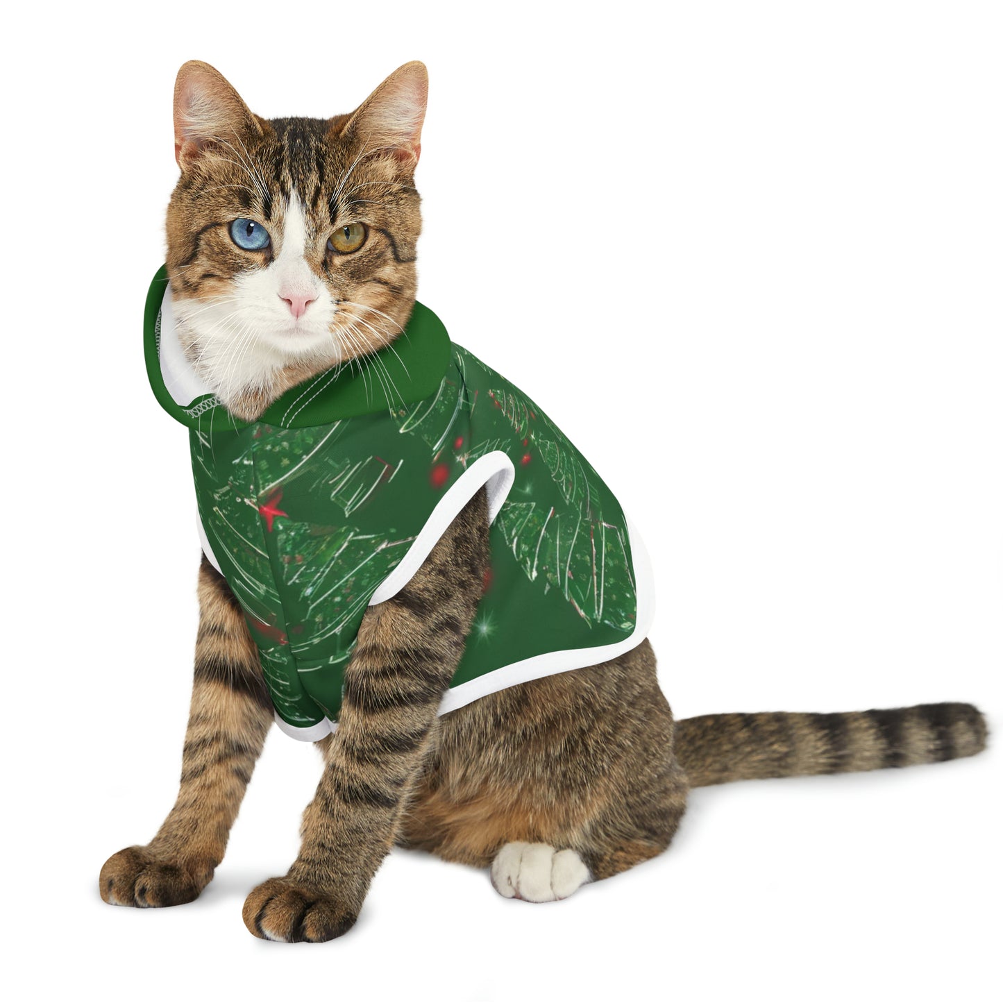 Christmas Tree Green Hood Pet Hoodie