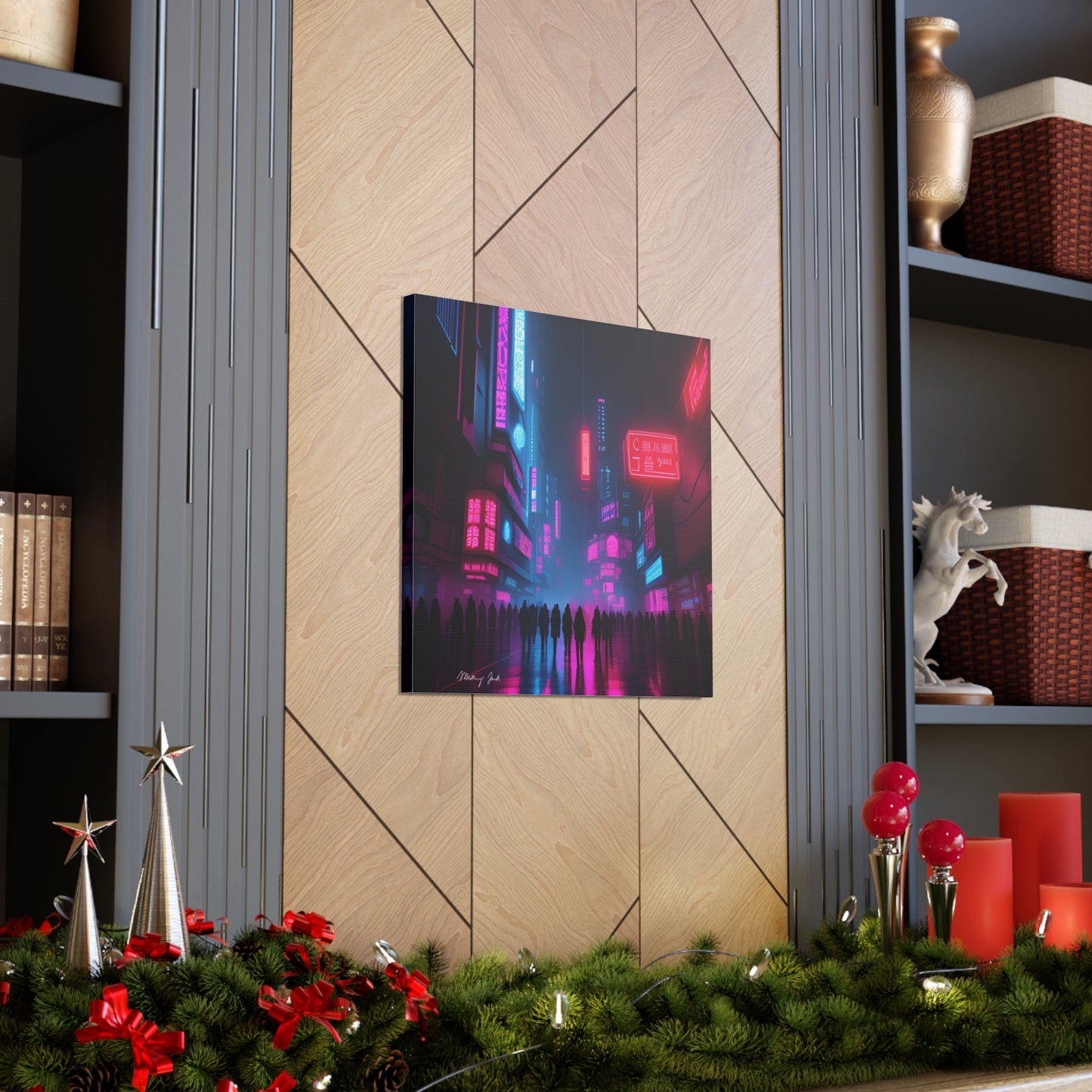 Shopping High Street Sales Futuristic Canvas Gallery Wraps