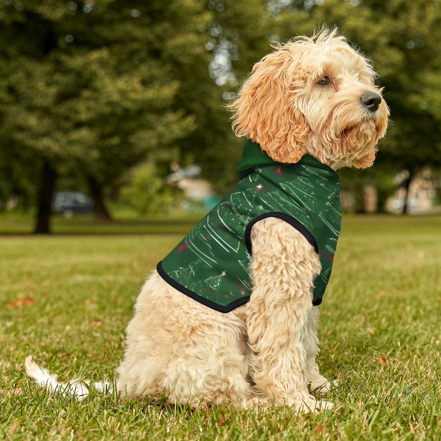 Christmas Tree Green Hood Pet Hoodie
