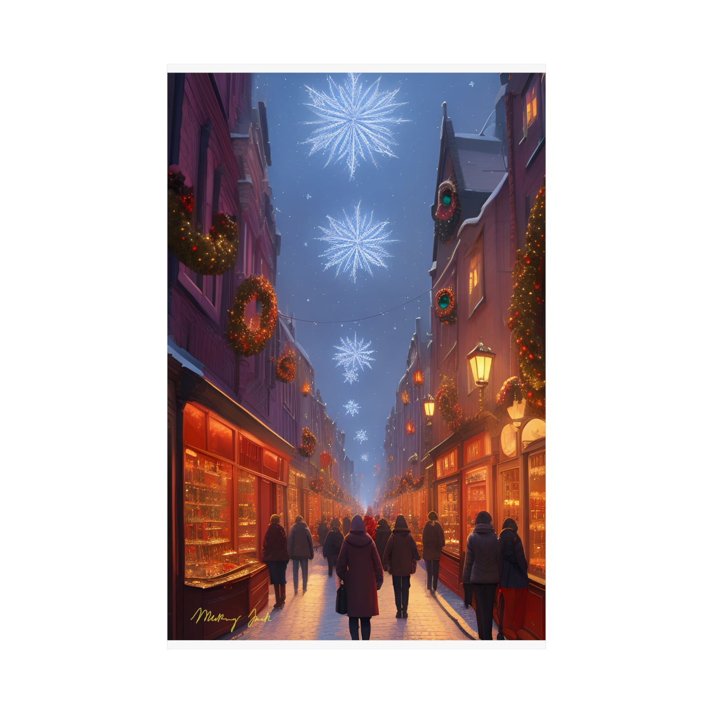 Christmas Shoppers Matte Vertical Posters