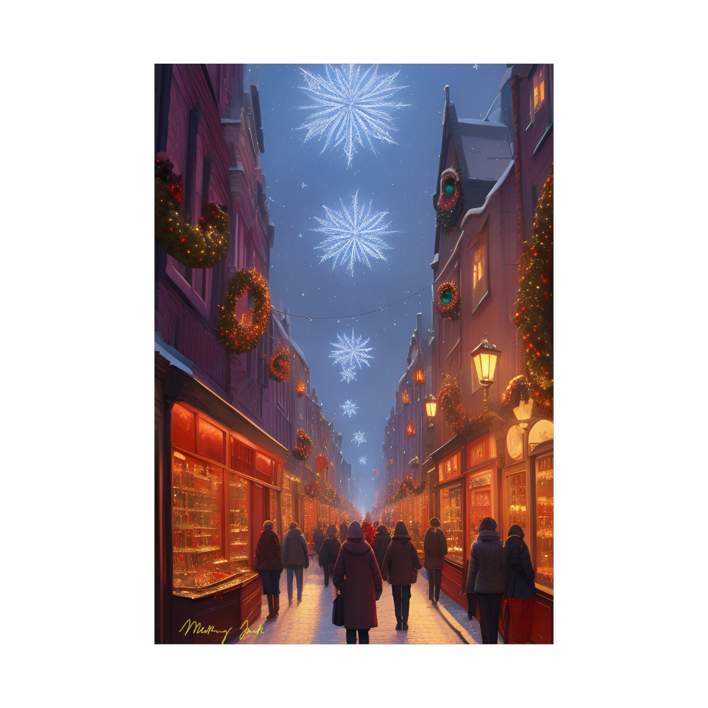 Christmas Shoppers Matte Vertical Posters