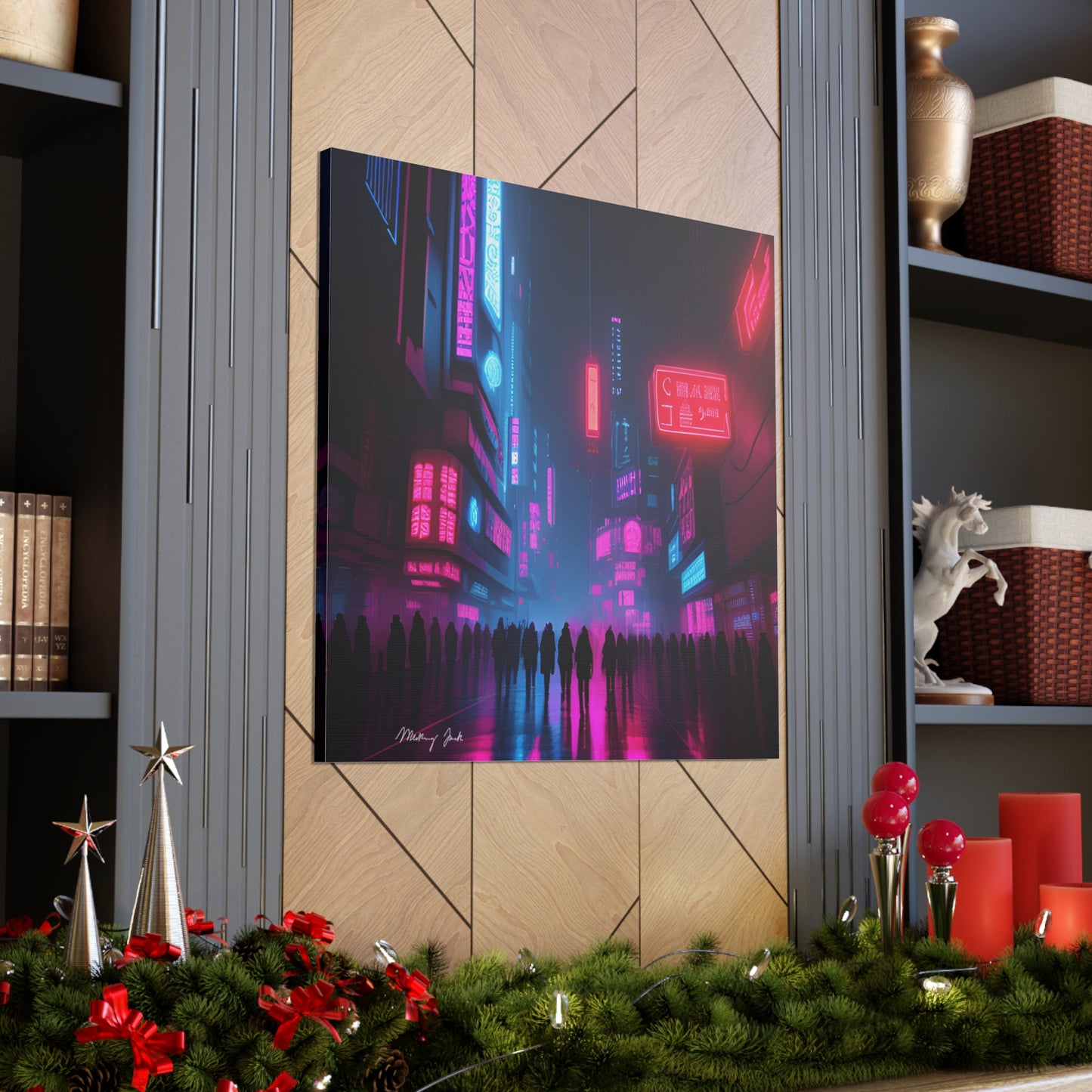 Shopping High Street Sales Futuristic Canvas Gallery Wraps