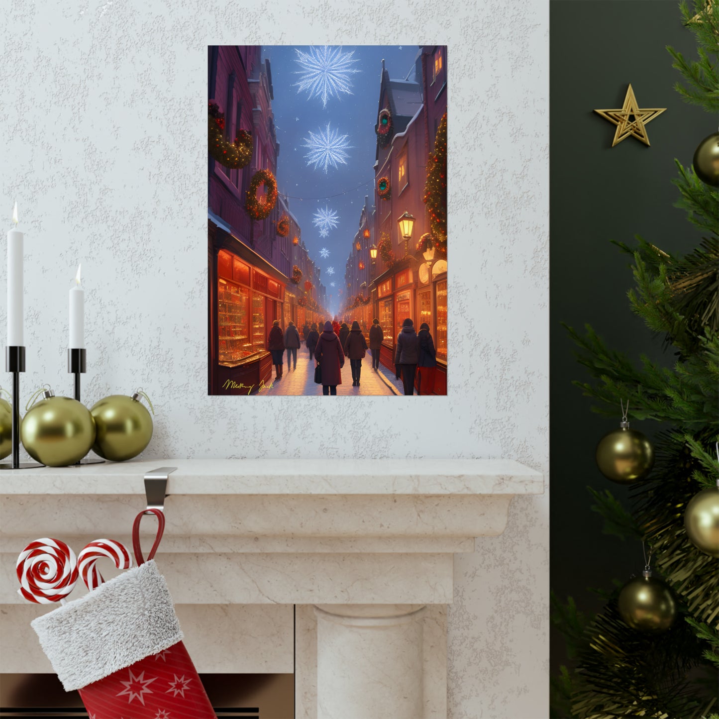 Christmas Shoppers Matte Vertical Posters
