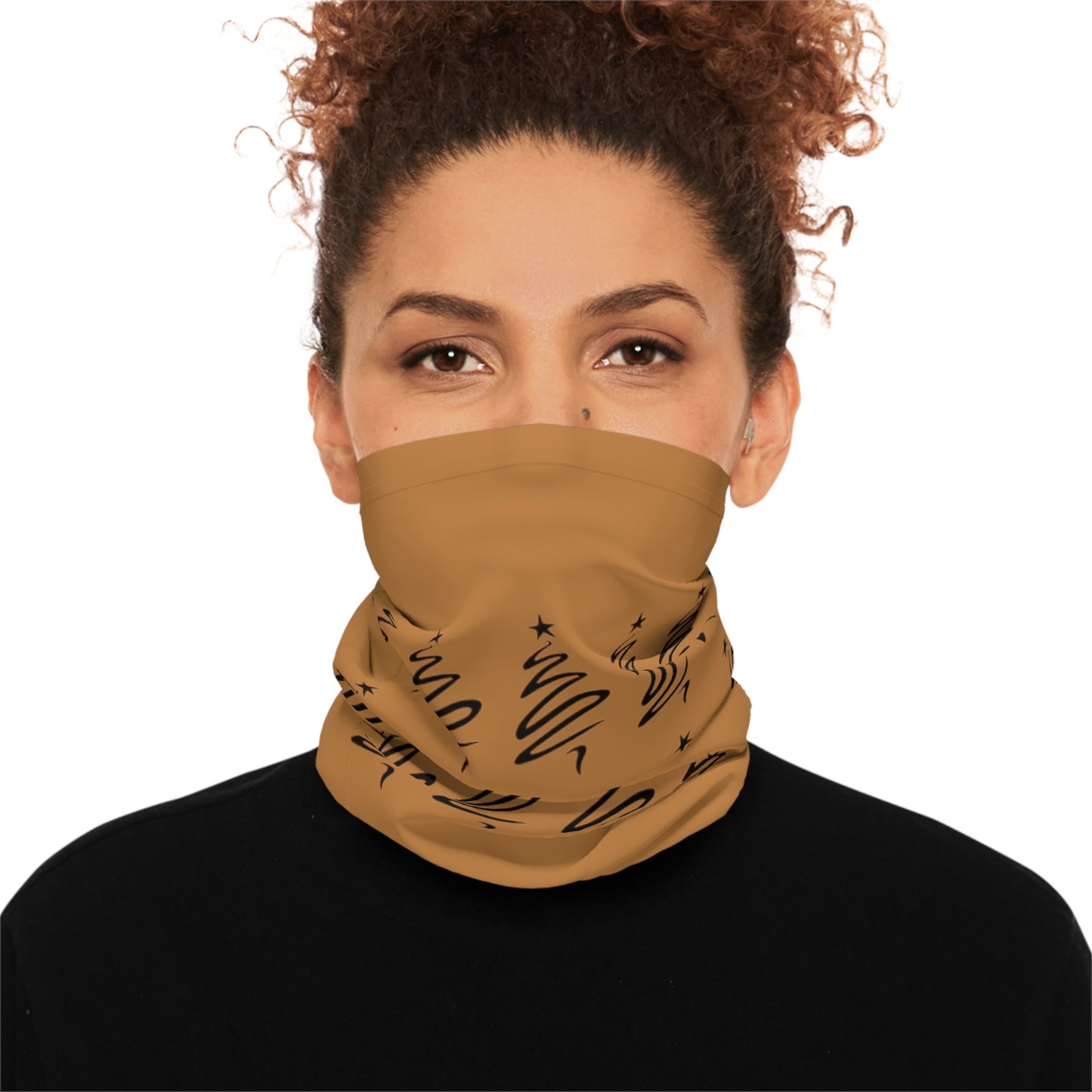 Christmas Tree Light Brown Midweight Neck Gaiter