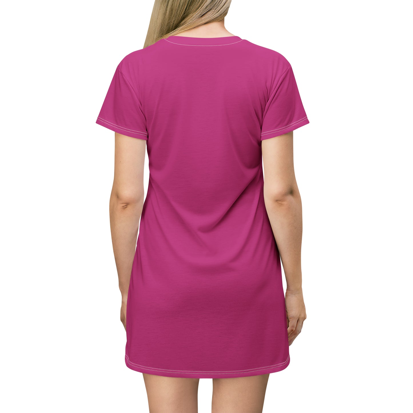 Good Witch T-Shirt Dress (AOP) dark pink