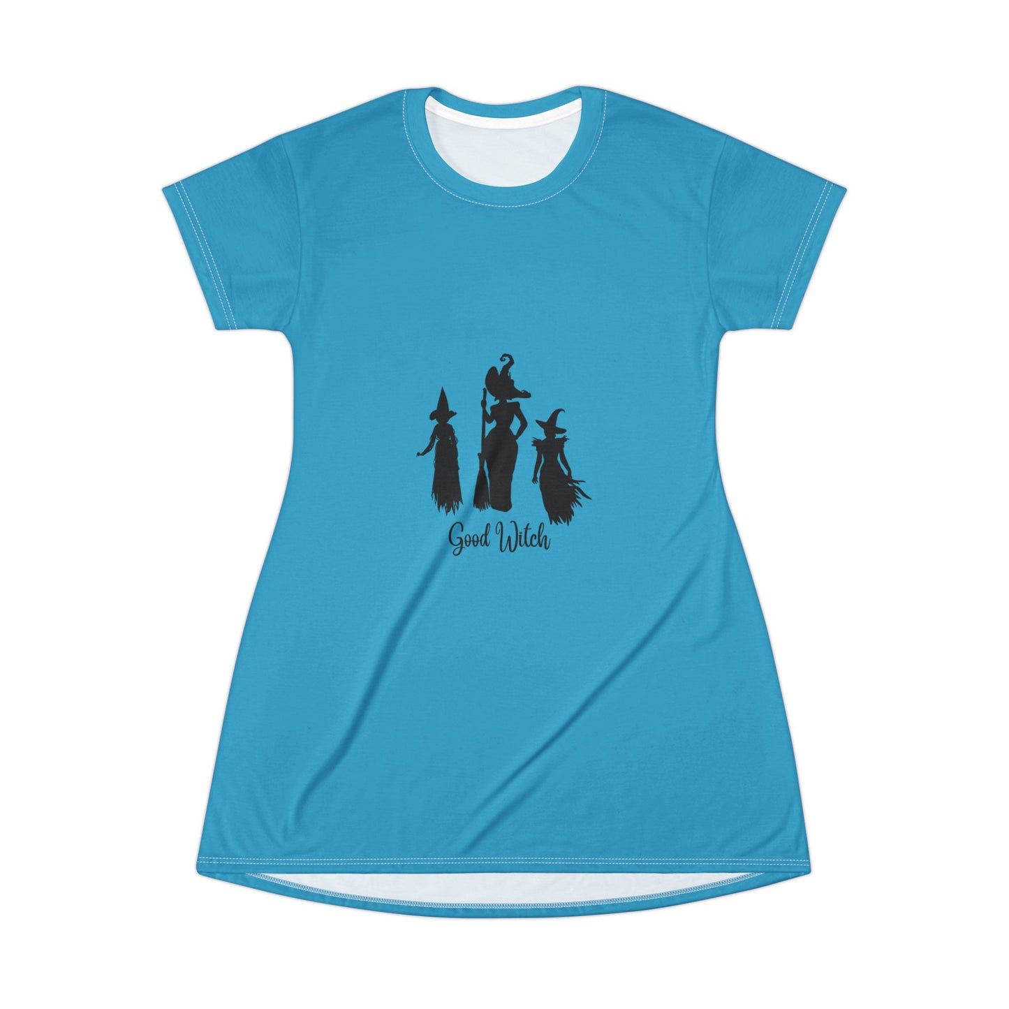 Good Witch T-Shirt Dress (AOP) turquoise
