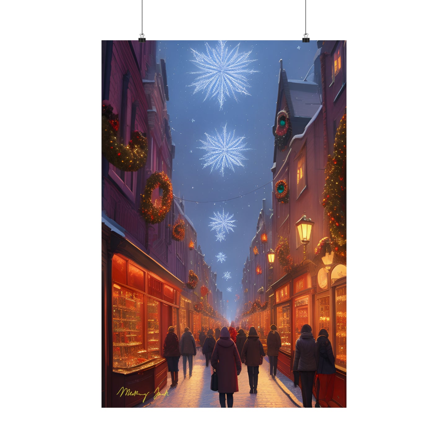 Christmas Shoppers Matte Vertical Posters