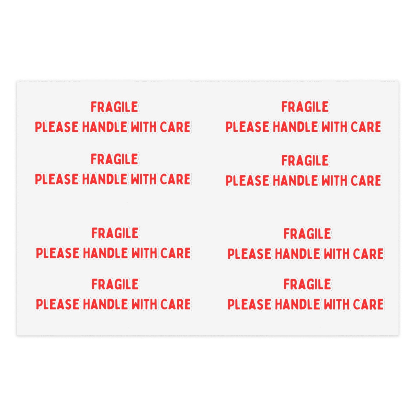 Fragile Sticker Sheets (8 stickers per 11x8.5 sheet)