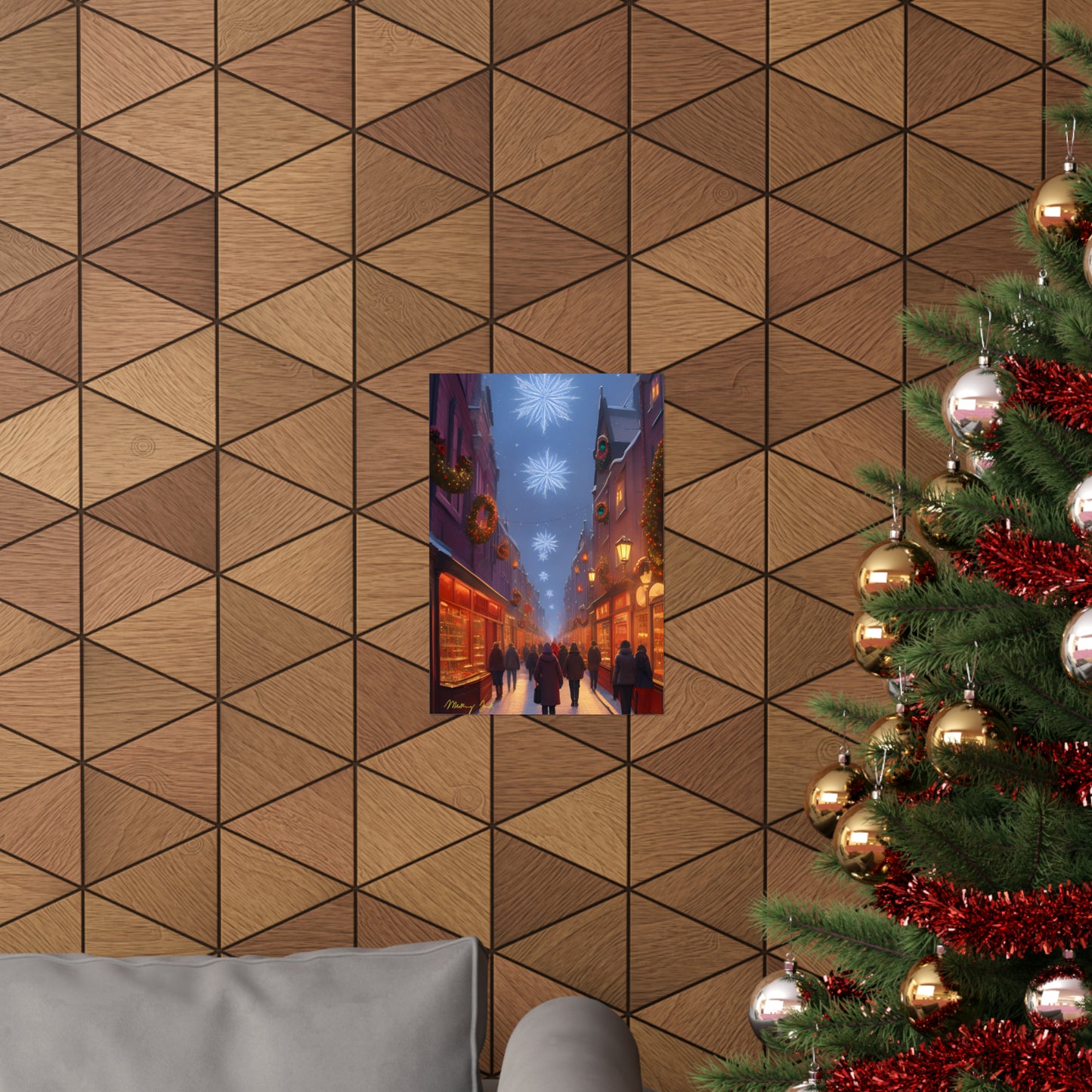 Christmas Shoppers Matte Vertical Posters