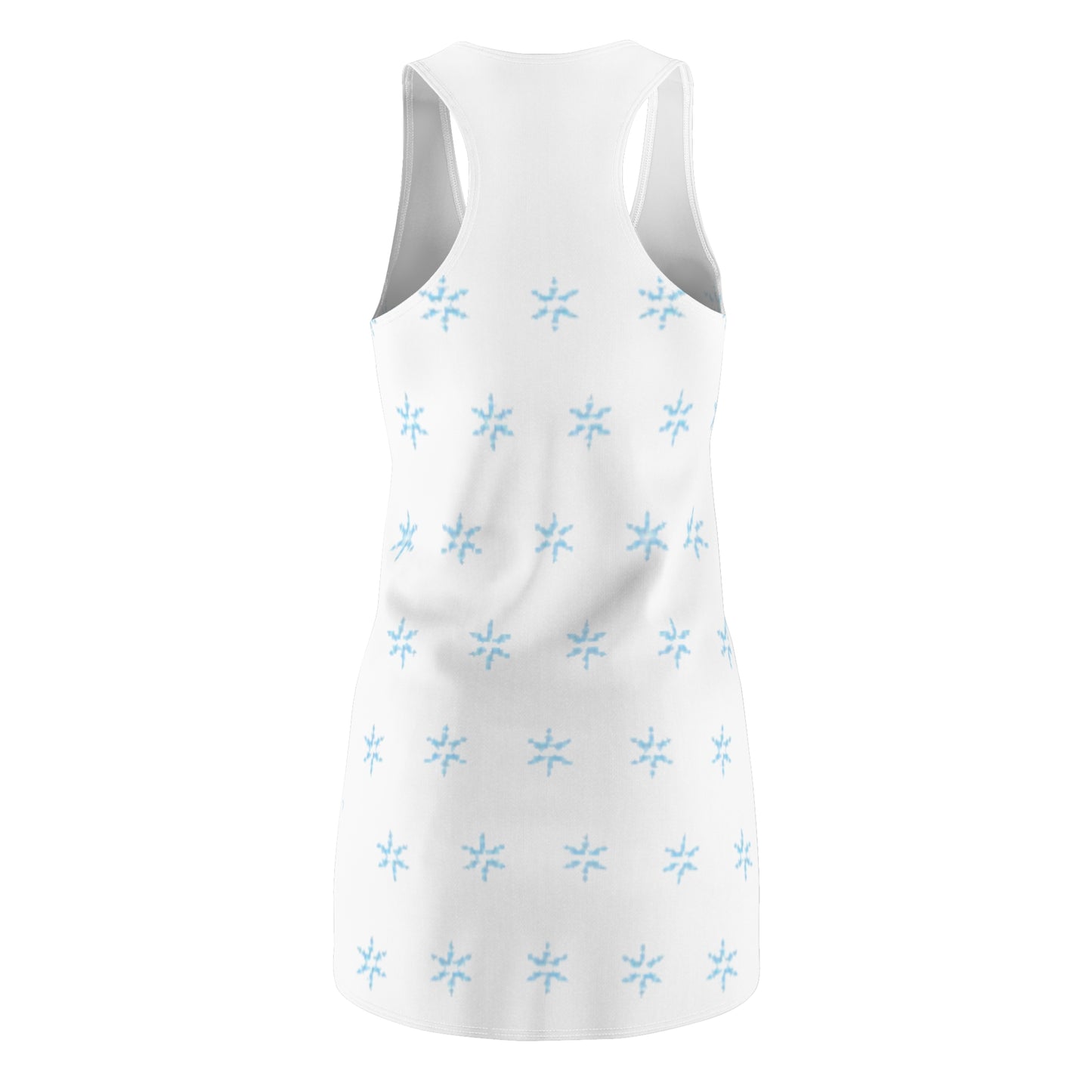 Women's Snowflake Ice Blue Cut & Sew Racerback Dress (AOP)