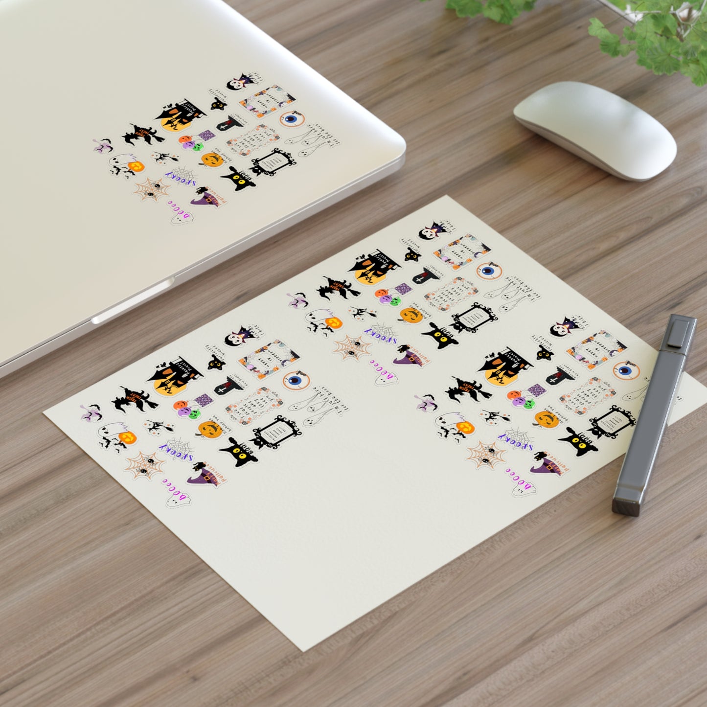 Halloween-Themed Sticker Sheets, Cute Planner Stickers, Spooky Decor, Scrapbooking Supplies, Fun Stickers for Kids & Adults