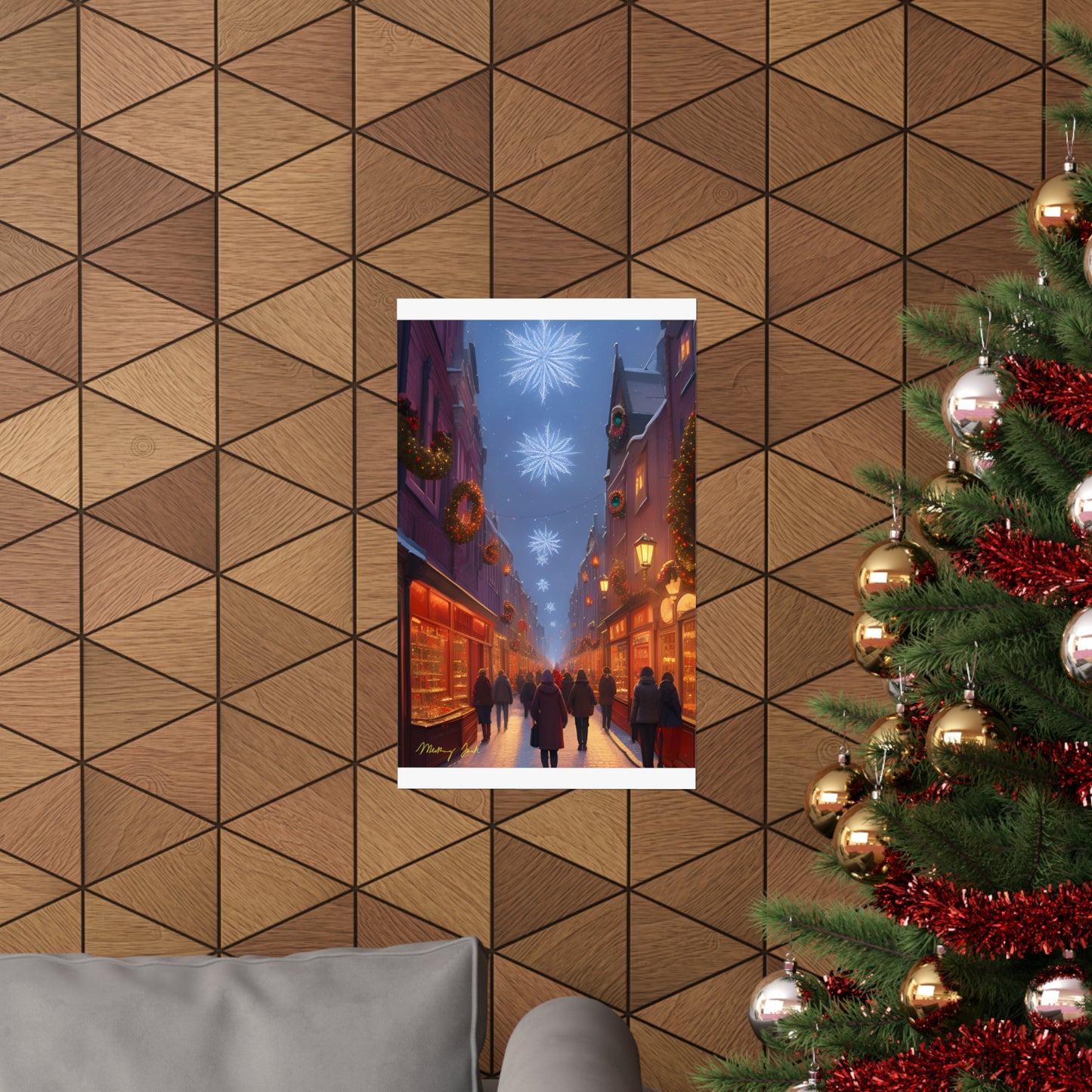 Christmas Shoppers Matte Vertical Posters