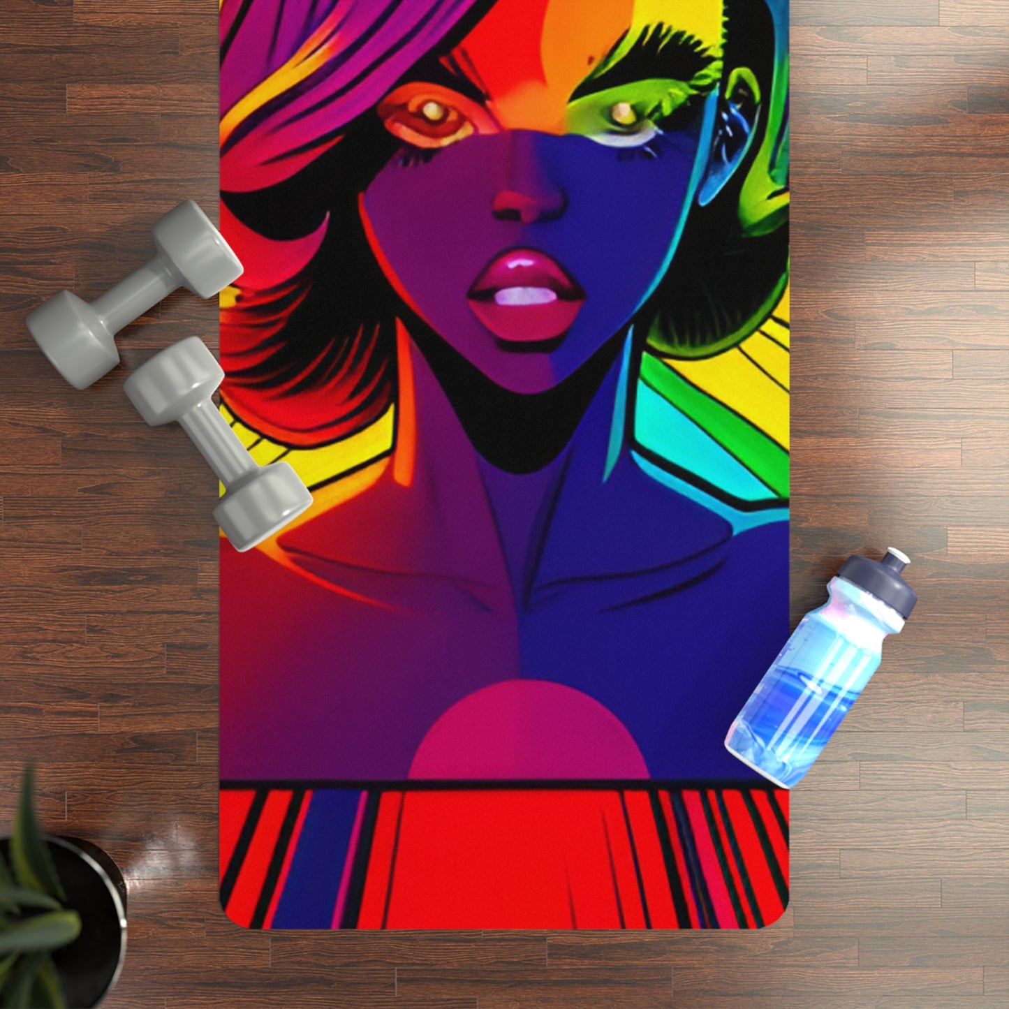 Rainbow Girl Rubber Yoga Mat