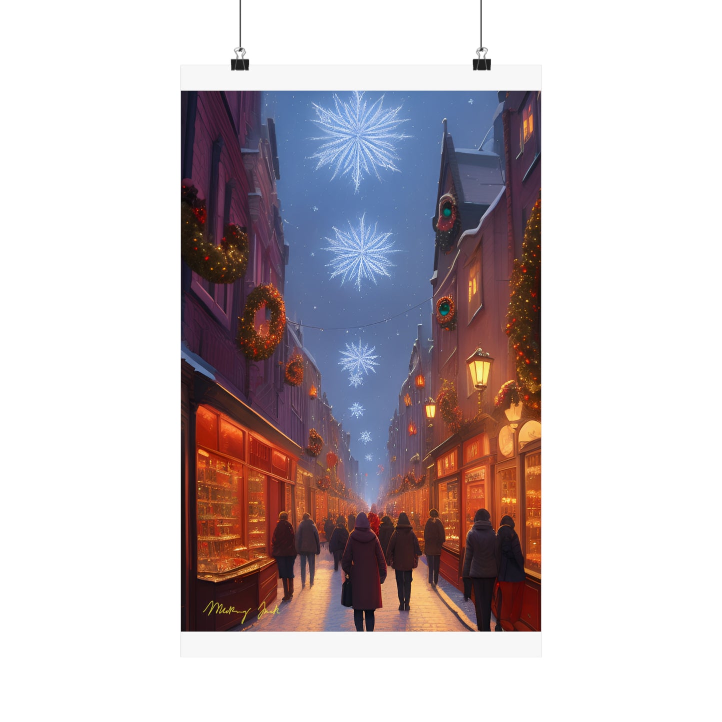 Christmas Shoppers Matte Vertical Posters