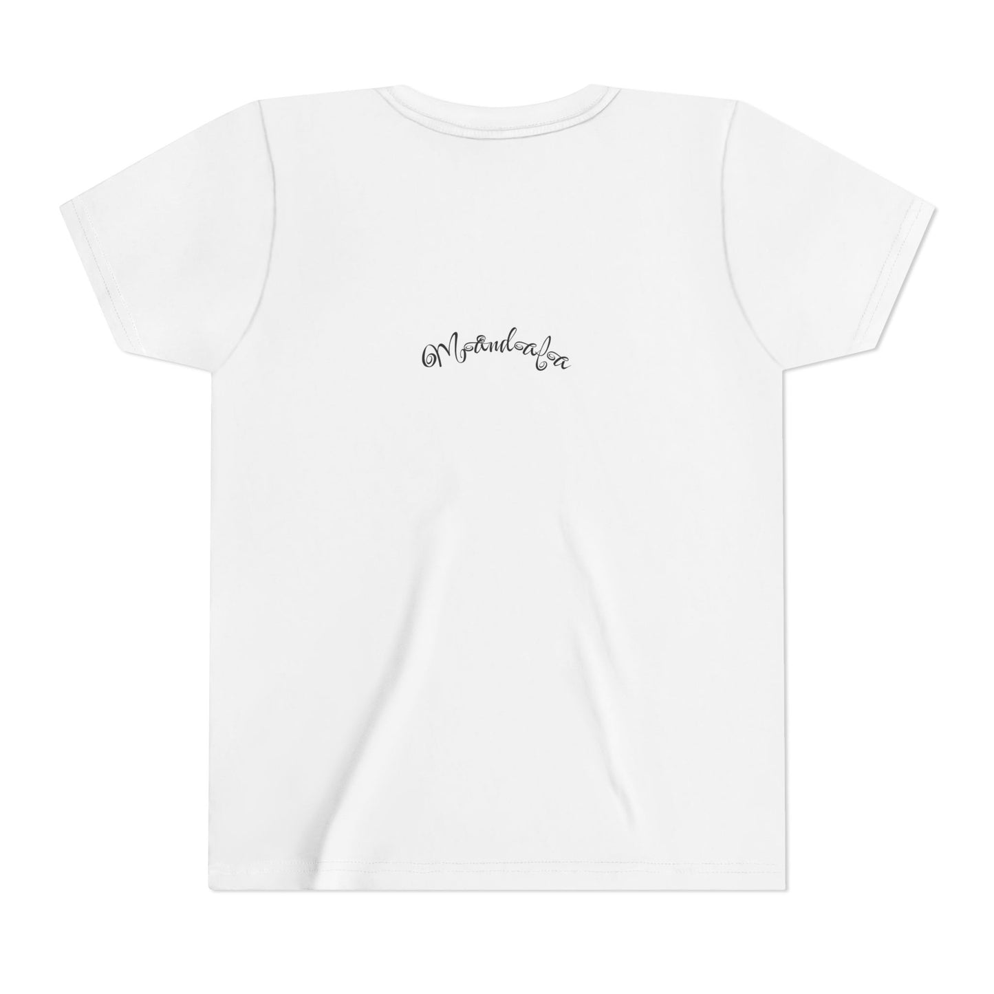 Mandala Hair Youth Floral Design Short Sleeve Tee (Lightweight with soft feel) - Cute T-Shirt for Kids, Perfect Gift for Birthdays, Summer Fun, Art Lovers, Casual Wear