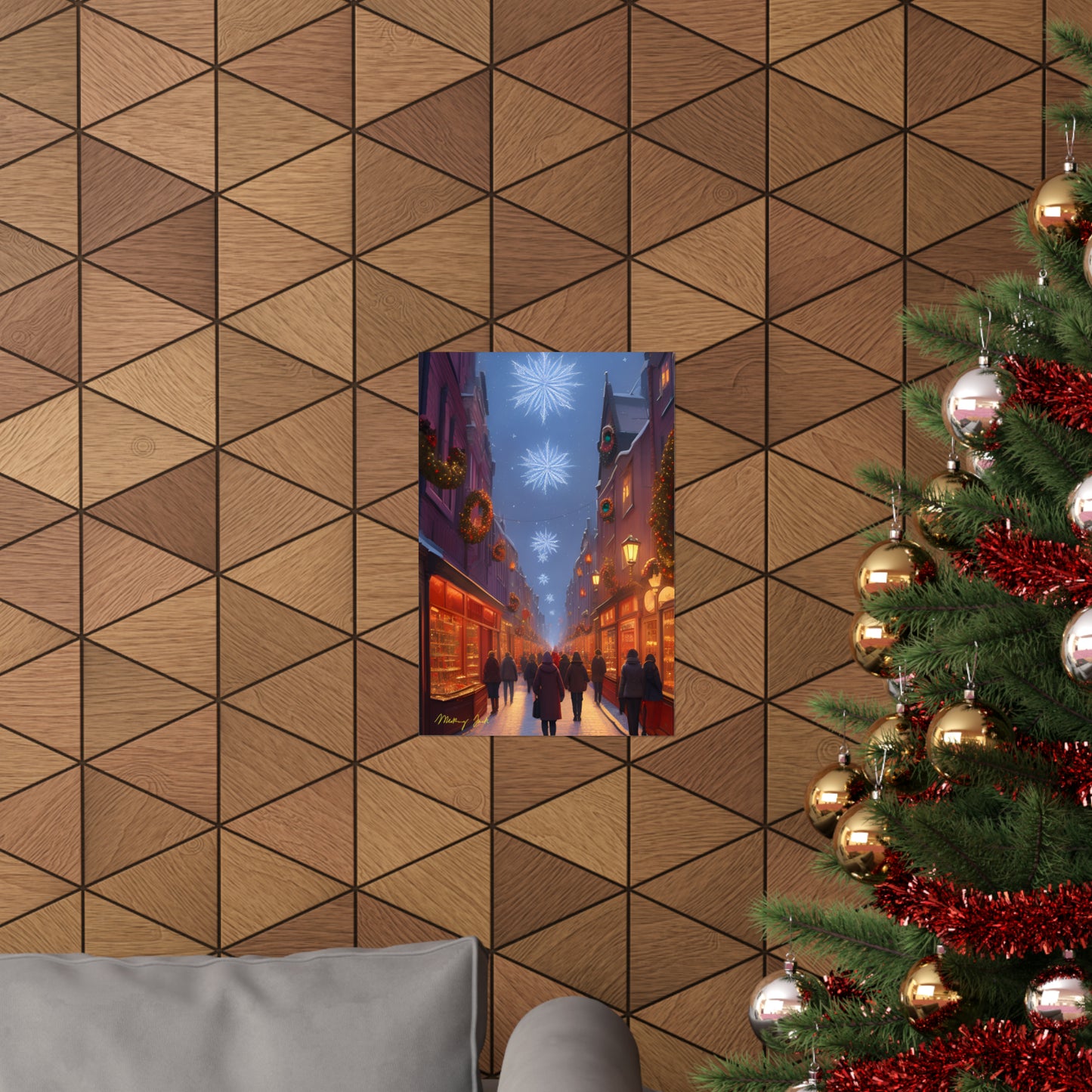 Christmas Shoppers Matte Vertical Posters