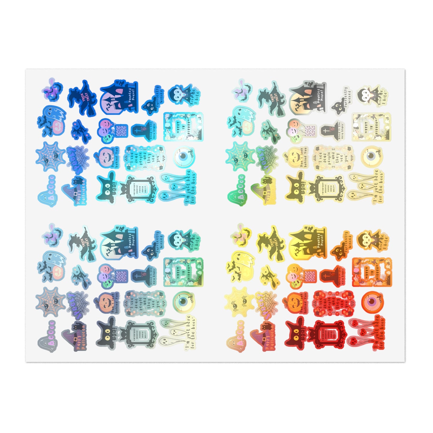 Halloween-Themed Sticker Sheets, Cute Planner Stickers, Spooky Decor, Scrapbooking Supplies, Fun Stickers for Kids & Adults