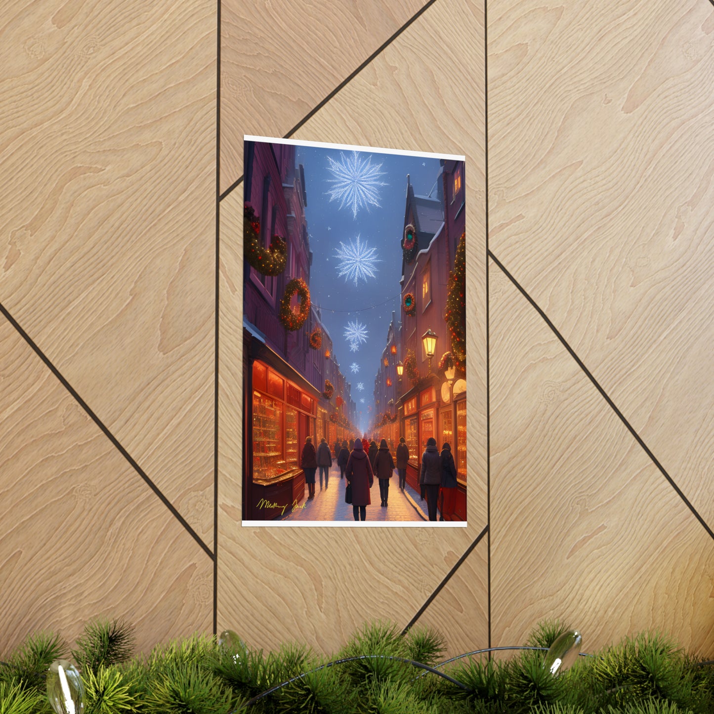 Christmas Shoppers Matte Vertical Posters