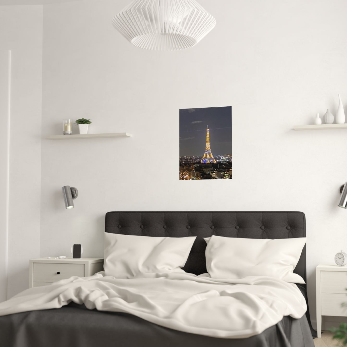 Merry Christmas Eiffel Future Satin Poster (210gsm)