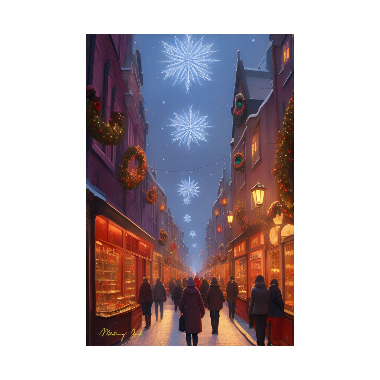 Christmas Shoppers Matte Vertical Posters