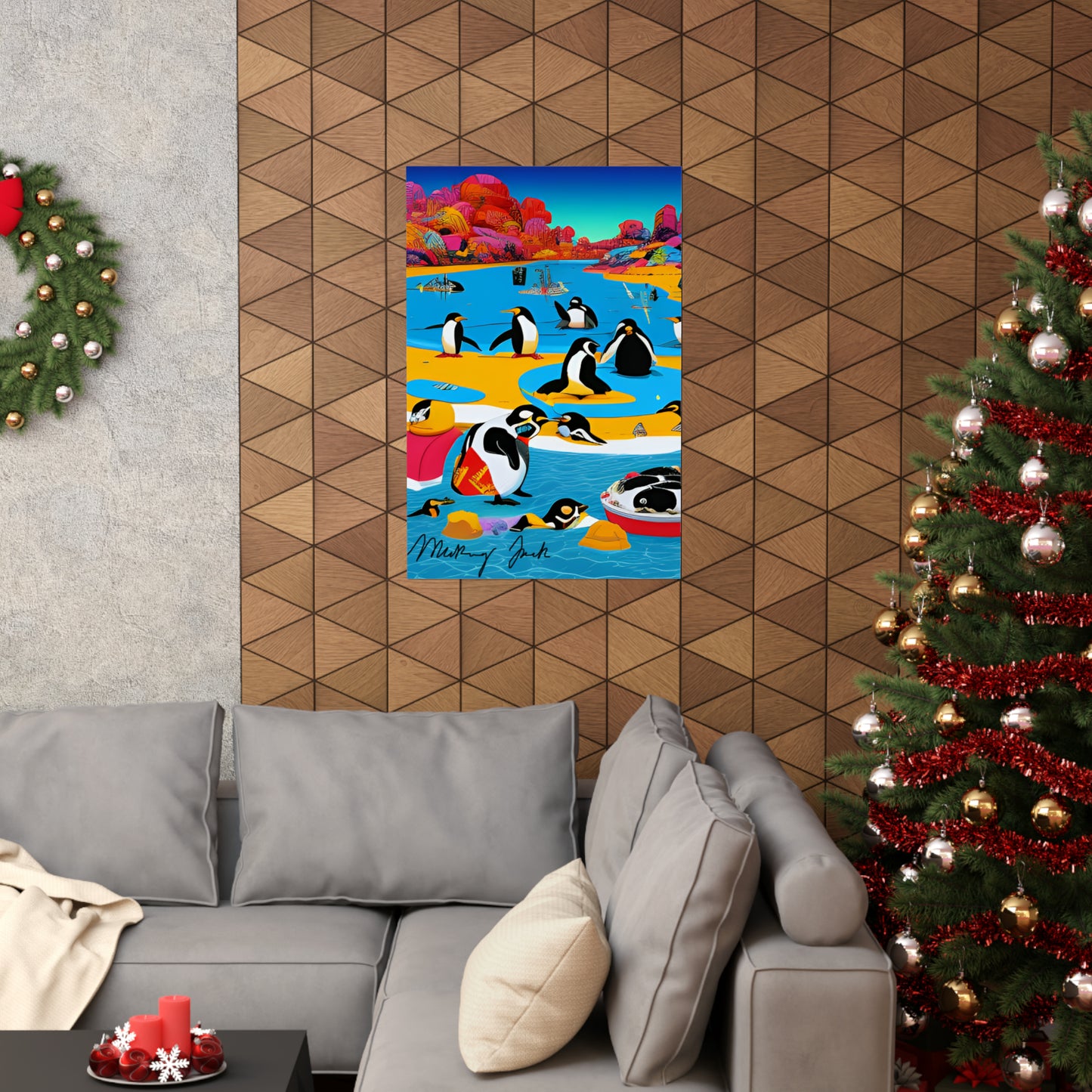 Penguin City Matte Vertical Posters